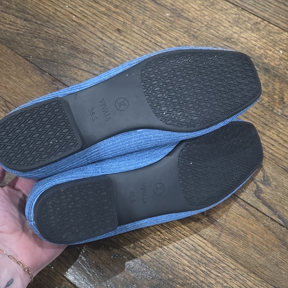 Vivaia Sqaure Toe V cut Margot Denim Blue size 38.5 - Picture 9 of 10